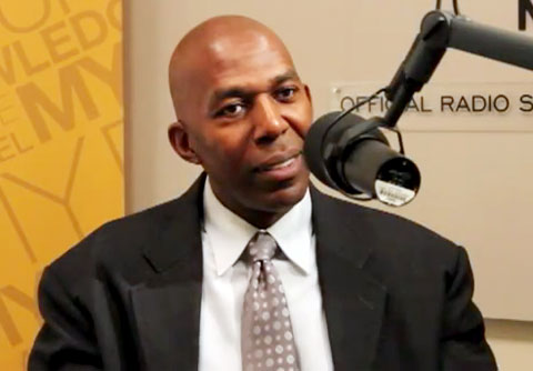  Photo shows former NBA star and inspirational speaker, Thurl Bailey in a 2012 interview, speaking about his life's purpose.